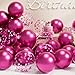 SUWEN Metallic Hot Pink Balloons and Confetti Balloons Set 47PCS Latex Helium Chrome Magenta Balloon for Birthday Valentine Anniversary Party Decorations - Image 3