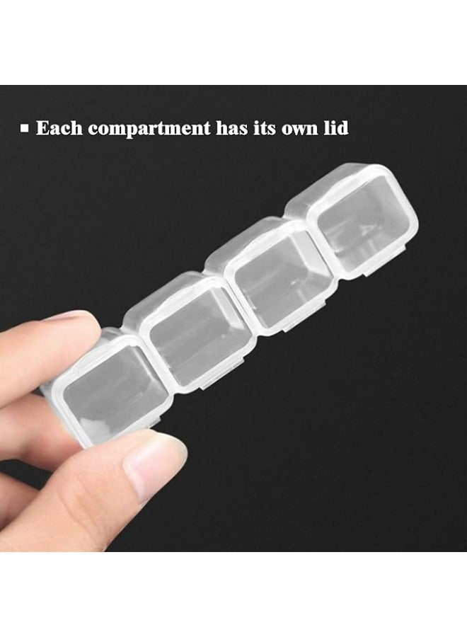 Compartment plastic jar, adjustable storage box Plastic sorting box for small parts Transparent jewelry sorting box DIY crafts pill storage organizer earring partition  - Image 4