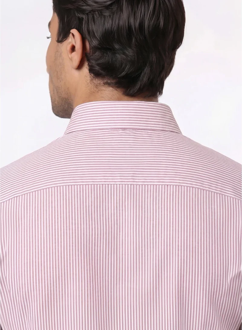 MANNERISM  The Earthy Stripe Rust Oxford Shirt with Warm, Natural Tones for Men | Best Price UAE