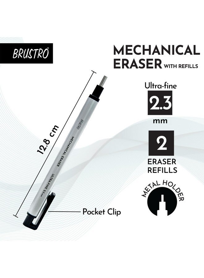 BRUSTRO ممحاة برسترو الميكانيكية الدقيقة القابلة للسحب | 2.3 مم - طرف فائق الدقة | قابلة لإعادة التعبئة، مثالية للفنانين، المعماريين، الطلاب، المحترفين، نظيفة ودقيقة. - Image 4