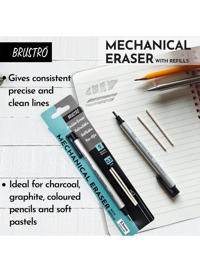 BRUSTRO ممحاة برسترو الميكانيكية الدقيقة القابلة للسحب | 2.3 مم - طرف فائق الدقة | قابلة لإعادة التعبئة، مثالية للفنانين، المعماريين، الطلاب، المحترفين، نظيفة ودقيقة. - Image 2
