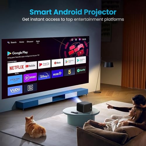 Portronics Beem 460 Smart LED Projector with 1080p Full HD, 4000 Lumens, Streaming Apps (Netflix, Prime Video, Hotstar), Automatic Focus, Auto Keystoning, Bluetooth, Wi-fi, 10W Speakers (Black) - Image 2