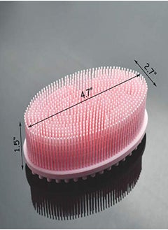 Exfoliating Silicone Body Scrubber Silicone Bath Brush Glowing Skin Silicone Shower Loofah for Gentle Exfoliating Long Lasting Lathers Well & More Hygienic Than Traditional Loofah Body Brush (Pink) - pzsku/ZD0D19C0DAFAF19313ADFZ/45/_/1646459440/579d0304-2335-4fdc-9175-1b33dfe47eeb