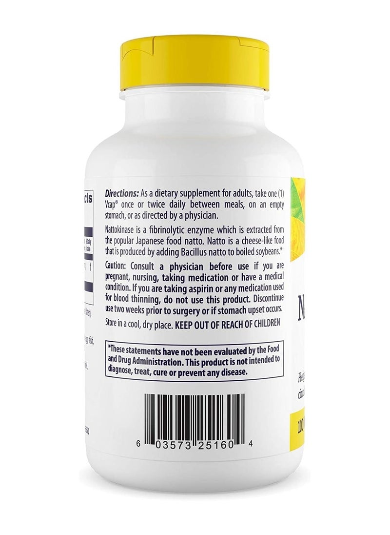 Healthy Origins - Natural Nattokinase 2,000 FUs, Helps maintain normal circulatory health - Dietary Supplement - 100 mg 180 Vcaps - Image 1
