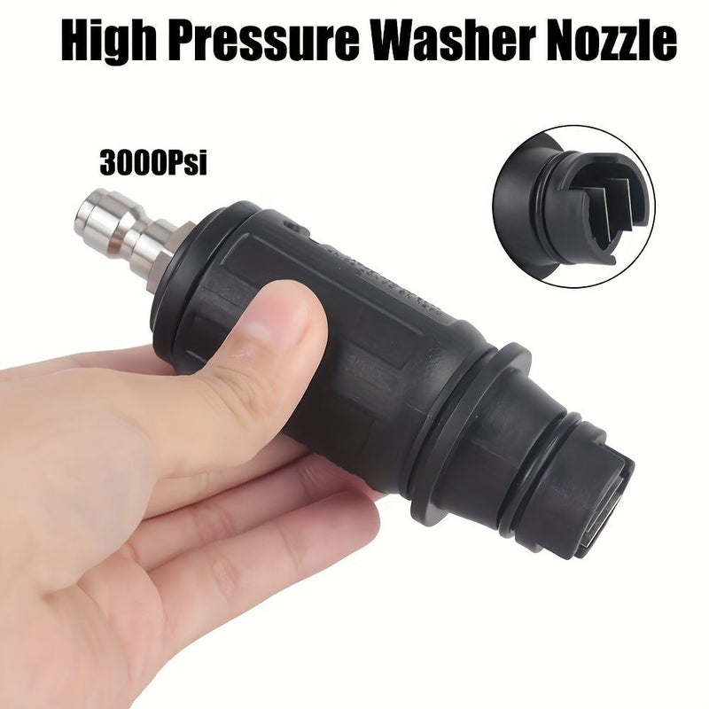 قطعة واحدة فوهة ضغط عالي من الألومنيوم الأسود 3000 PSI زاوية قابلة للتعديل مقاس 1.4 بوصة قابس توصيل سريع لغسيل السيارات - Image 2