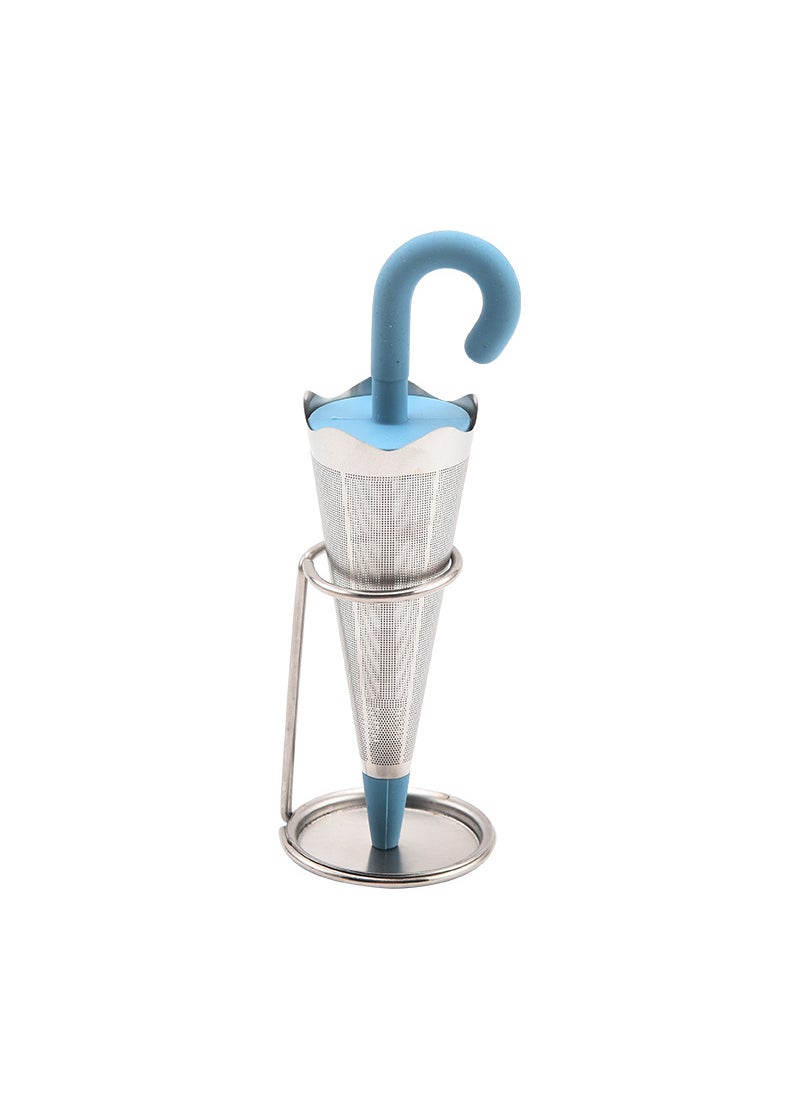 Generic - Creative Umbrella Tea Infuser Silicone Stainless Filter Blue - Image 1