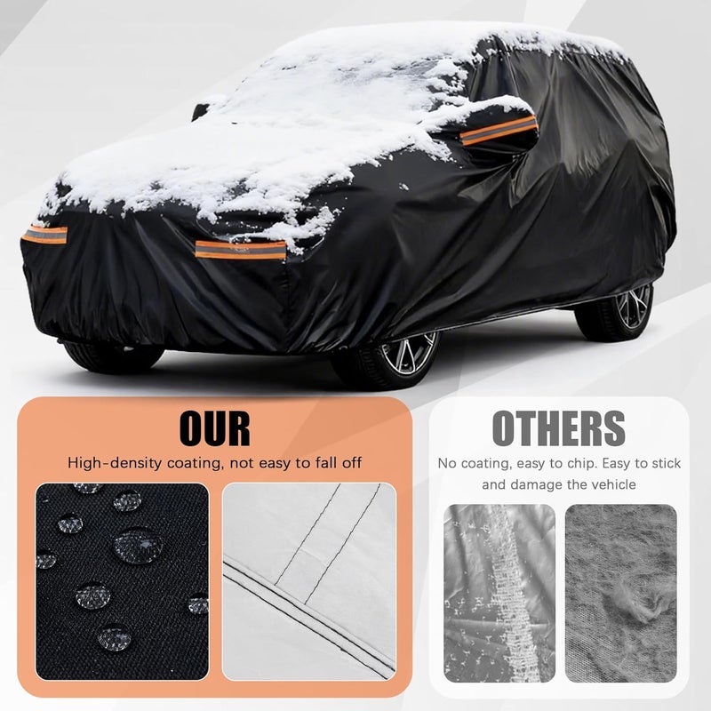 غطاء لسيارات هيونداي توسان، مازدا CX5، كيا سبورتاج، كاديلاك XT4، غطاء SUV مخصص سميك، غطاء سيارة خارجي شتوي للحماية من الثلوج والبَرَد والغبار والشمس مع سحاب الباب/شريط عاكس/جيوب المرايا - Image 5