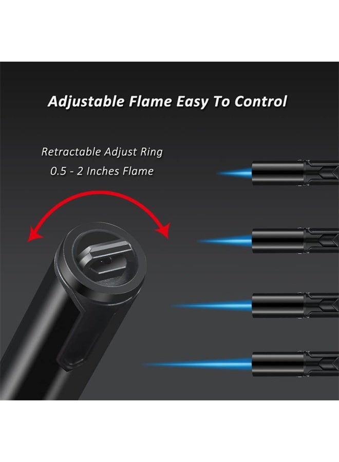 HOMESTAR Windproof Torch Lighter, Cigar Lighter, Adjustable Butane Lighter, Portable Refillable for Grill, Camping, Candle - Image 4