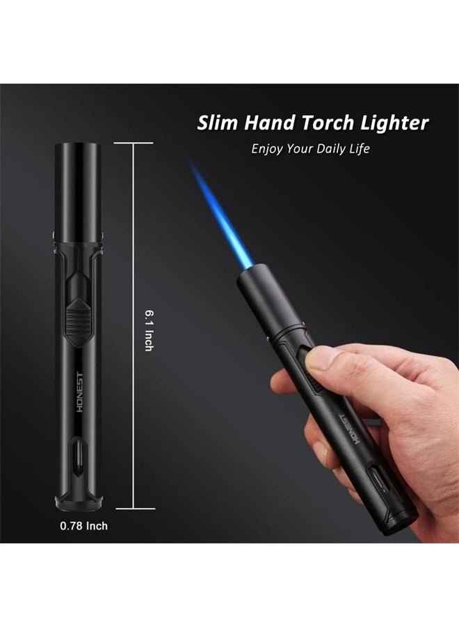 HOMESTAR Windproof Torch Lighter, Cigar Lighter, Adjustable Butane Lighter, Portable Refillable for Grill, Camping, Candle - Image 2