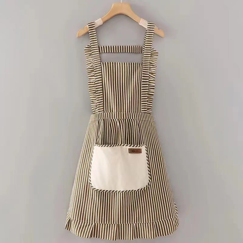 Apron Mens and Womens Household Kitchen Catering Special Work Clothes 2024 New Internet Hot Cotton Linen Cooking Fashion Waist Spa Coffee