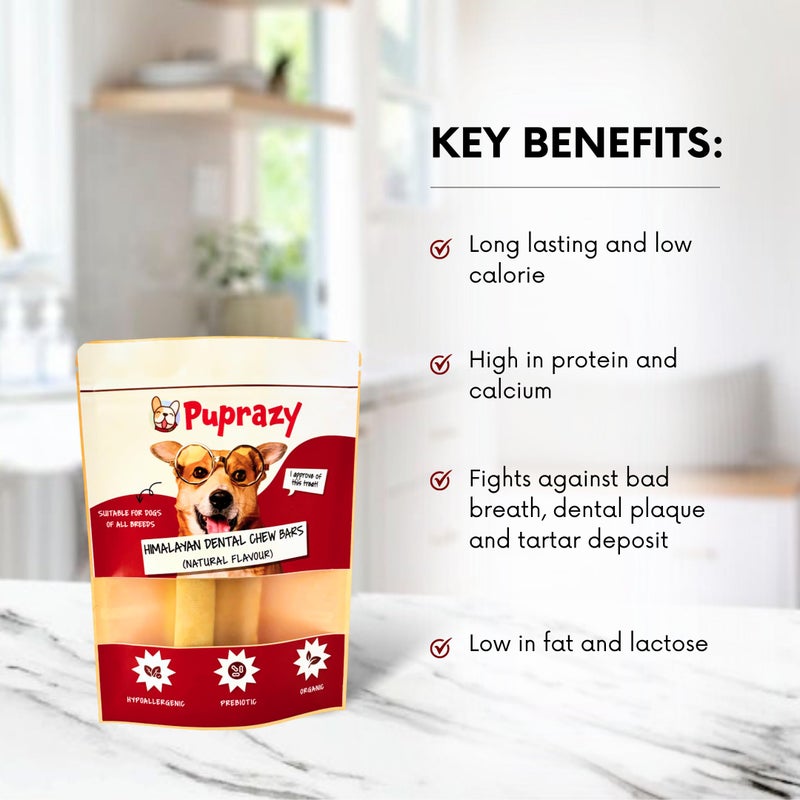 Puprazy Yak Cheese Dog Chew Bars | 100% Natural Himalayan Yak Chews | Healthy Immune System - S (Set of 2, 40 G x 2),All Life Stages - Image 3