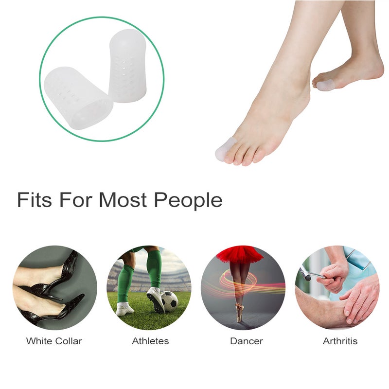 4pcs Relief Toes Cover Protective Tube High Heels Rubbing Toes Thumb Protector Guard Silicone Toe Caps Sleeve For Toes Protection - Image 2