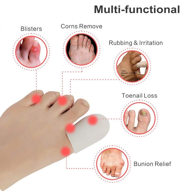 4pcs Relief Toes Cover Protective Tube High Heels Rubbing Toes Thumb Protector Guard Silicone Toe Caps Sleeve For Toes Protection - Image 3