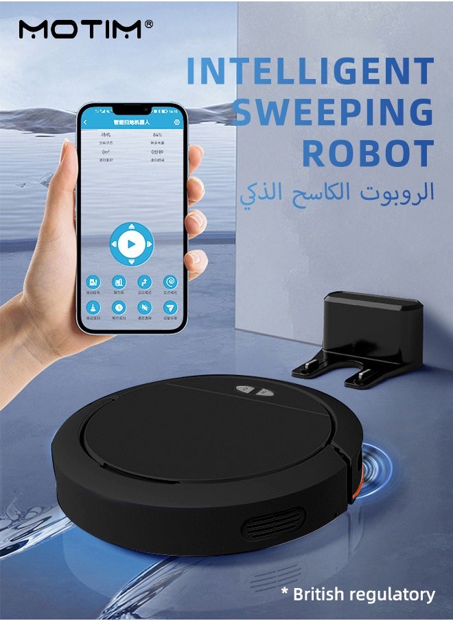 موتيم - مكنسة كهربائية روبوتية، مكنسة كهربائية روبوتية متصلة بشبكة Wi-Fi، مكنسة كهربائية روبوتية ذاتية الشحن، شفط قوي بقوة 4000 باسكال، وقت تشغيل يصل إلى 100 دقيقة، أوضاع تنظيف متعددة وتخطيط ذكي للمسار - Image 1