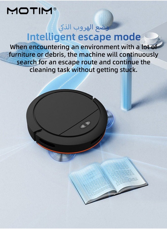 موتيم - مكنسة كهربائية روبوتية، مكنسة كهربائية روبوتية متصلة بشبكة Wi-Fi، مكنسة كهربائية روبوتية ذاتية الشحن، شفط قوي بقوة 4000 باسكال، وقت تشغيل يصل إلى 100 دقيقة، أوضاع تنظيف متعددة وتخطيط ذكي للمسار - Image 1