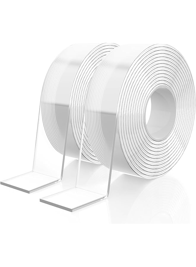 erorex 2 Volumes Double Sided Tape Heavy Duty Multipurpose Removable Mounting Tape Adhesive Reusable Strong Stick Wall Tape Strip Clear Adhesive For Poster Carpet Tape Sticky Items 10M  - Image 1