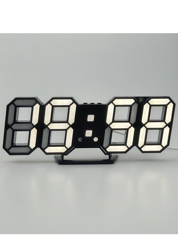 Excellent LED Digital Alarm Clock For Students, Stylish Home 3D Wall Clock Alarm Clock  - Image 4