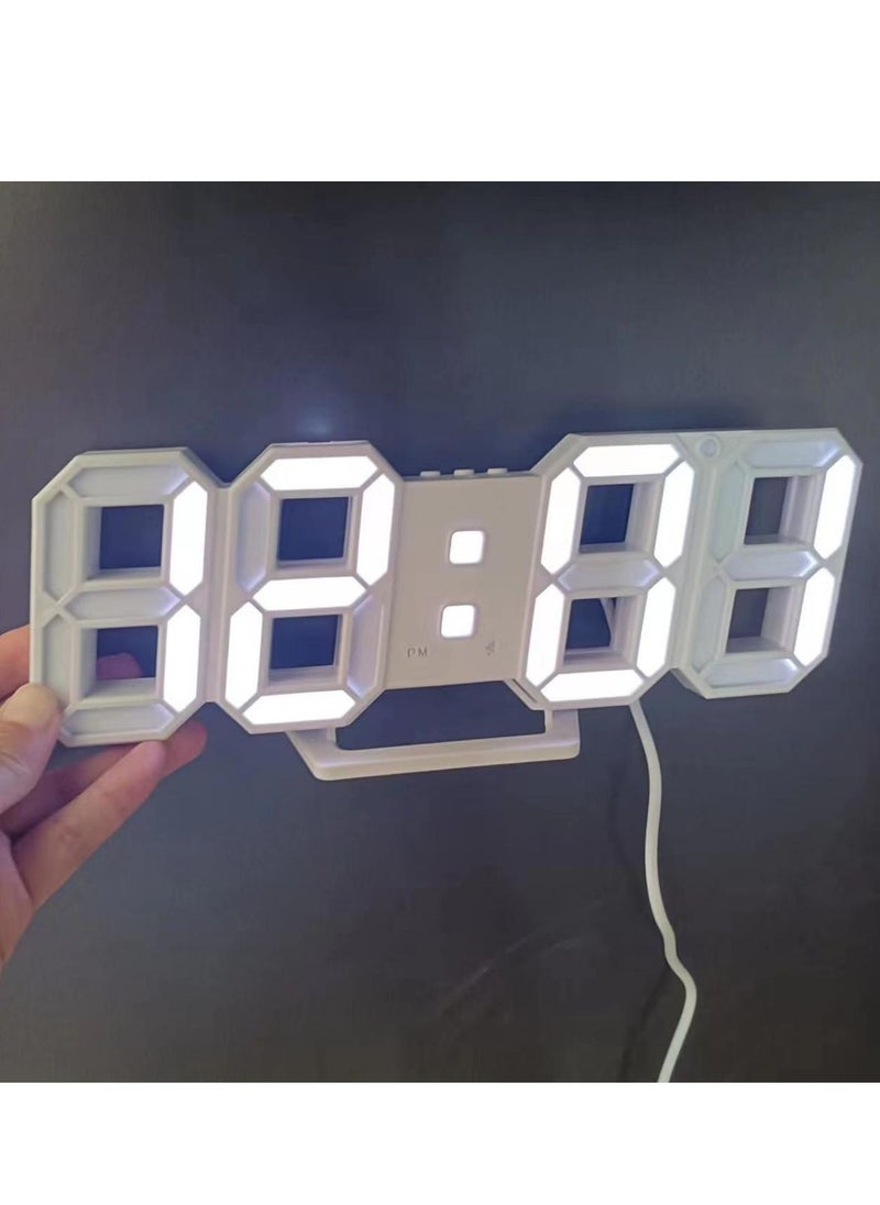 Excellent LED Digital Alarm Clock For Students, Stylish Home 3D Wall Clock Alarm Clock  - Image 2