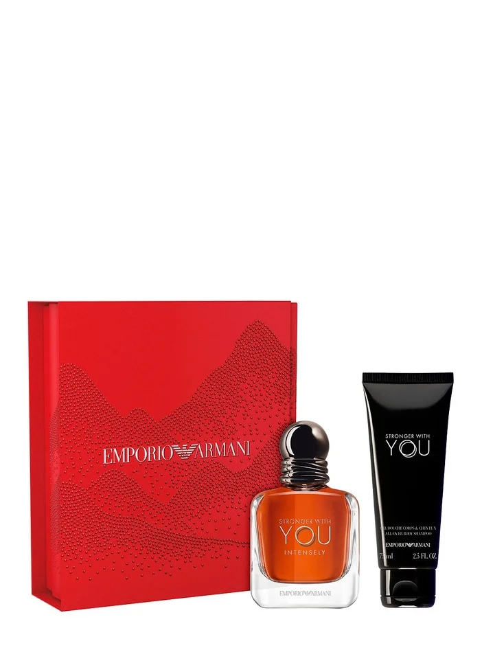 armani Stronger With You Intensely Holiday 2024 Gift Set - EDP 50ml & Body Lotion 75ml, Savings 30%