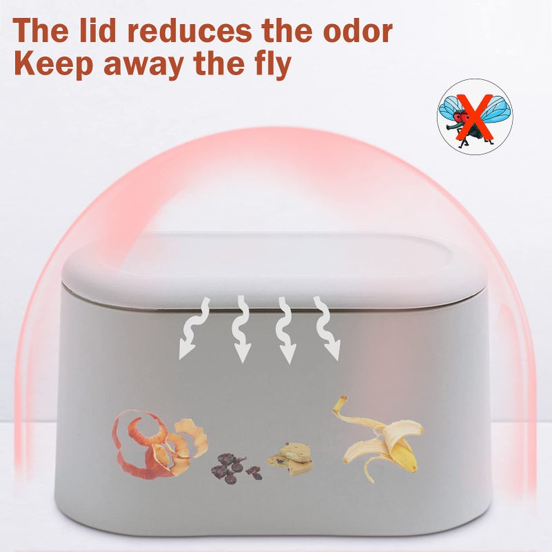 Business King Mini Desk Trash Can with Lid with 90 Pcs Trash Bag, Lint Bin 0.5 Gallon Countertop Waste Bin for Table Tiny Garbage Can for Office Bedroom (White) - Image 2