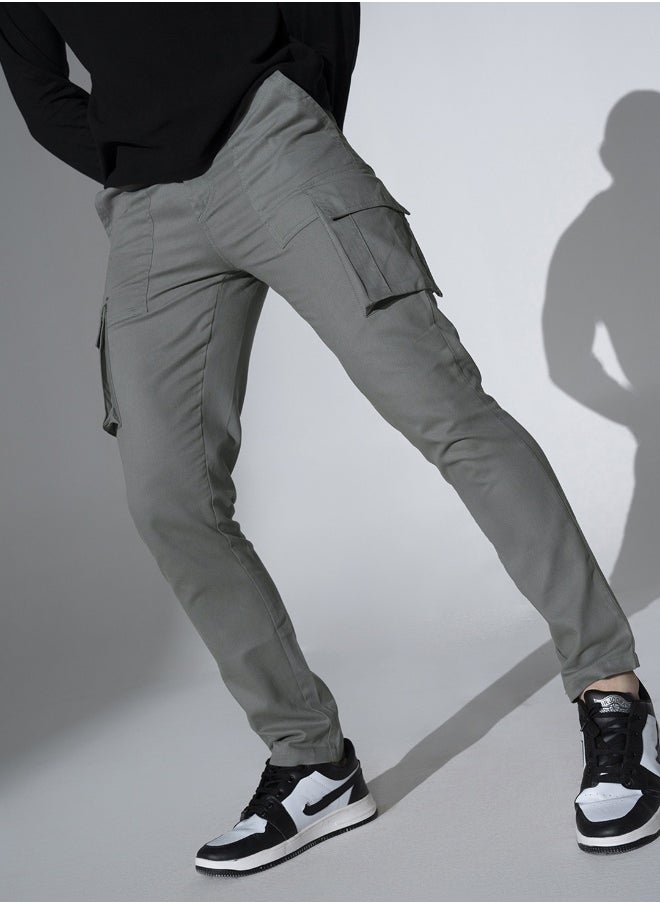 Hubberholme Mid Grey Pants For Men 