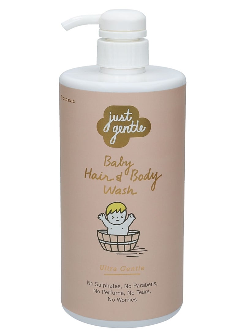 Just Gentle Just Gentle Baby Hair & Body Wash - - Ultra Gentle, 99% Natural Ingredients, Hydrating Aloe Vera & Chamomile, Tear-Free, 900ml  - Image 1