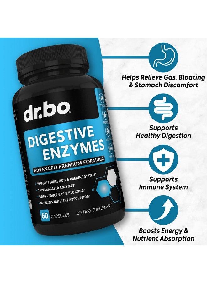 dr.bo Digestive Enzymes Supplements Plant Based - Pancreatic & Proteolytic Super Digestion Enzyme Supplement Pills Aid for Bloating Relief for Women & Men - Lipase, Amylase, Bromelain, Protease & Cellulase - Image 2