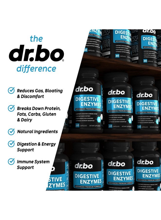 dr.bo Digestive Enzymes Supplements Plant Based - Pancreatic & Proteolytic Super Digestion Enzyme Supplement Pills Aid for Bloating Relief for Women & Men - Lipase, Amylase, Bromelain, Protease & Cellulase - Image 3