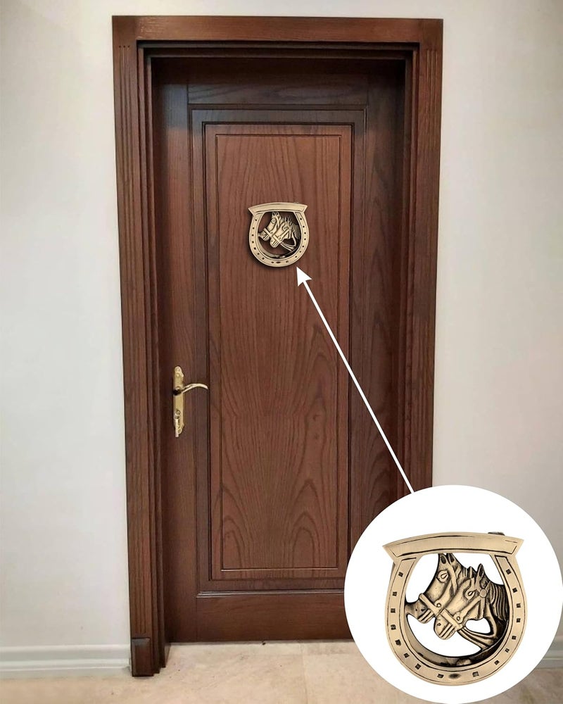 DEVDECOR Antique Brass Ring Door Knocker – Vintage Round Handle with Textured Grip for Main Door, Gate, or Cabinet – Classic Decorative Hardware (4.6x4.2 inch) - Image 2