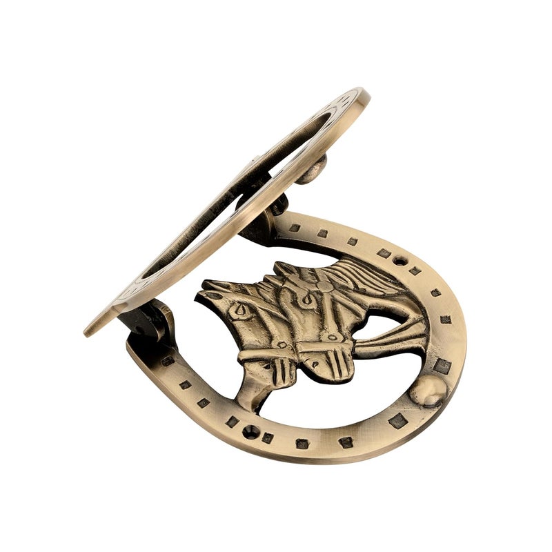 DEVDECOR Antique Brass Ring Door Knocker – Vintage Round Handle with Textured Grip for Main Door, Gate, or Cabinet – Classic Decorative Hardware (4.6x4.2 inch) - Image 4