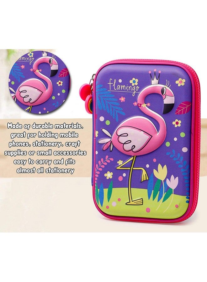 Magicwand Magicwand® Large Capacity Premium Flamingo Print Hardtop EVA Pencil Case【2 Yrs & Up】【Pack of 1】【Multi-Colored】 - Image 4