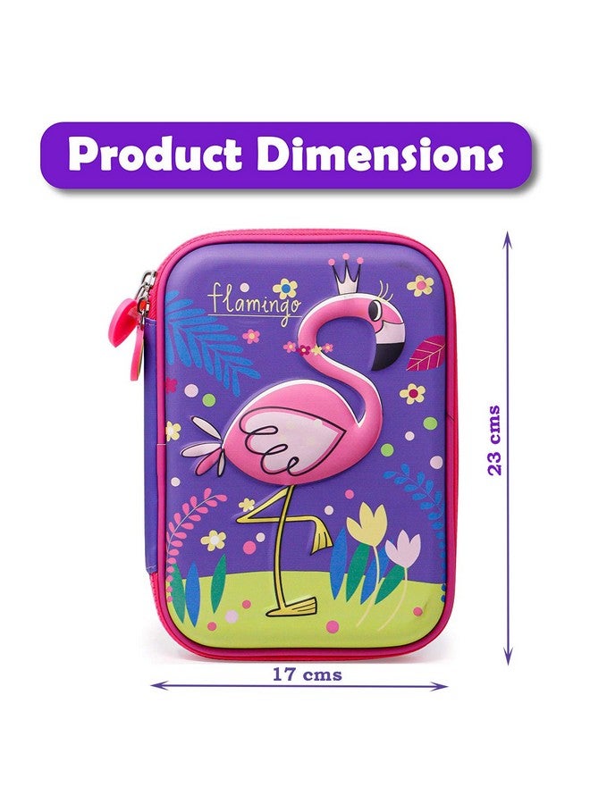 Magicwand Magicwand® Large Capacity Premium Flamingo Print Hardtop EVA Pencil Case【2 Yrs & Up】【Pack of 1】【Multi-Colored】 - Image 3