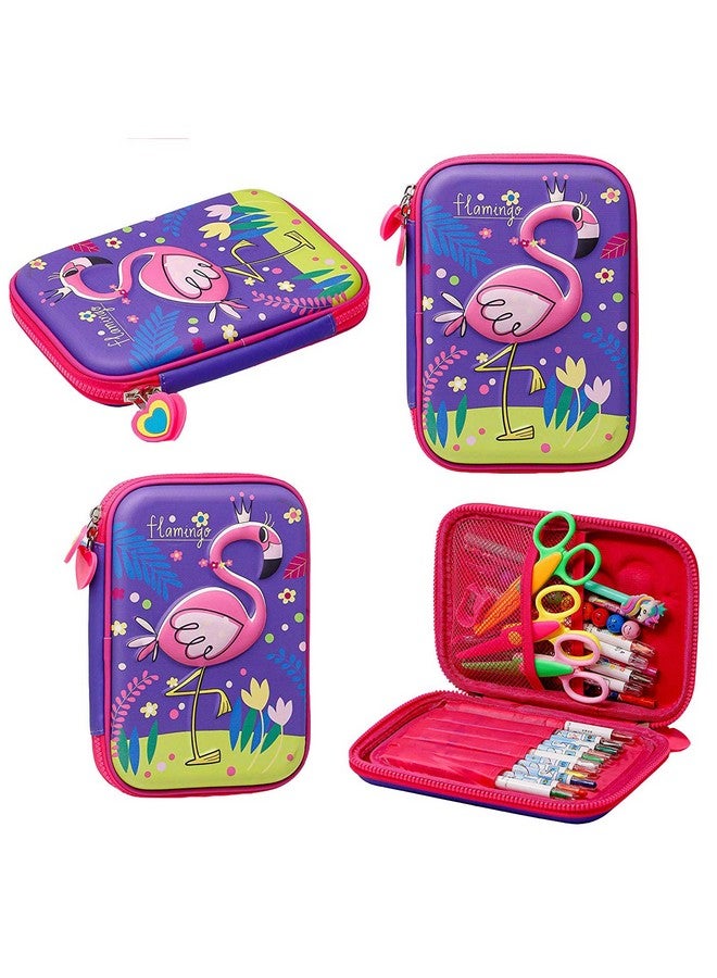 Magicwand Magicwand® Large Capacity Premium Flamingo Print Hardtop EVA Pencil Case【2 Yrs & Up】【Pack of 1】【Multi-Colored】 - Image 5