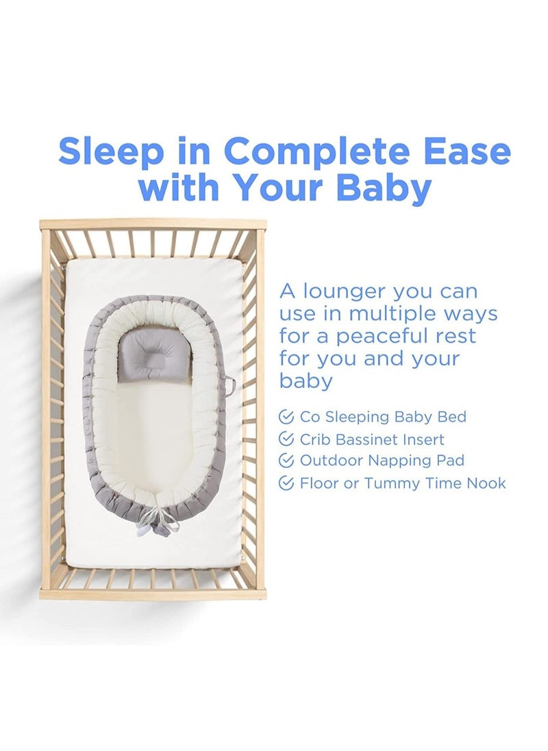 TRASSLE Baby Lounger with Pillow, Newborn Baby Nest Lounger with Memory Foam Base for 0-24 Months Boys Girls, Baby Nest for Sleeping Ideal for Home, Travel & Baby Essential Gift  - Image 3