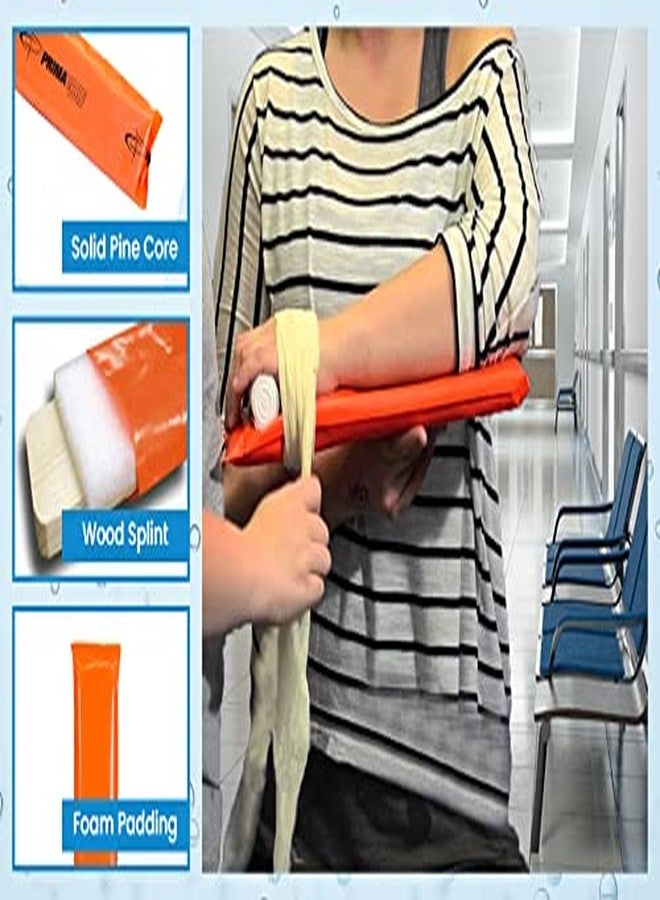 PrimaCare IS-5124 Padded Wood Splint with Vinyl Casing for Fractured Limb, Full Arm, Leg, 24", Orange - Image 4
