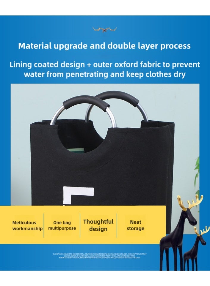 AuliceVerse 90L Laundry Basket Collapsible Slim with Aluminium Handles Washing Hamper Bag Organizer Easy Storage for Dirt Clean Clothes Toys Bedroom Bathroom Kitchen - Image 4