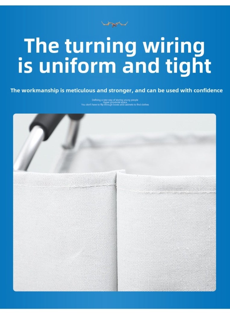 AuliceVerse 90L Laundry Basket Collapsible Slim with Aluminium Handles Washing Hamper Bag Organizer Easy Storage for Dirt Clean Clothes Toys Bedroom Bathroom Kitchen - Image 3