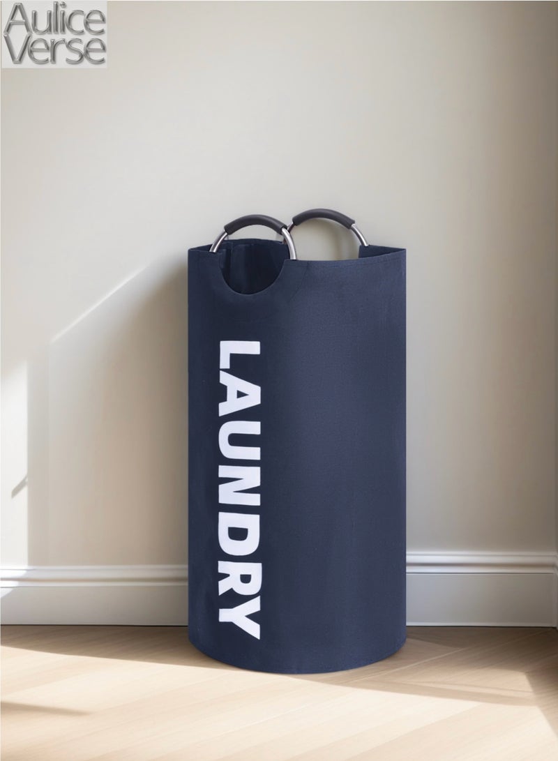 AuliceVerse 90L Laundry Basket Collapsible Slim with Aluminium Handles Washing Hamper Bag Organizer Easy Storage for Dirt Clean Clothes Toys Bedroom Bathroom Kitchen - Image 1