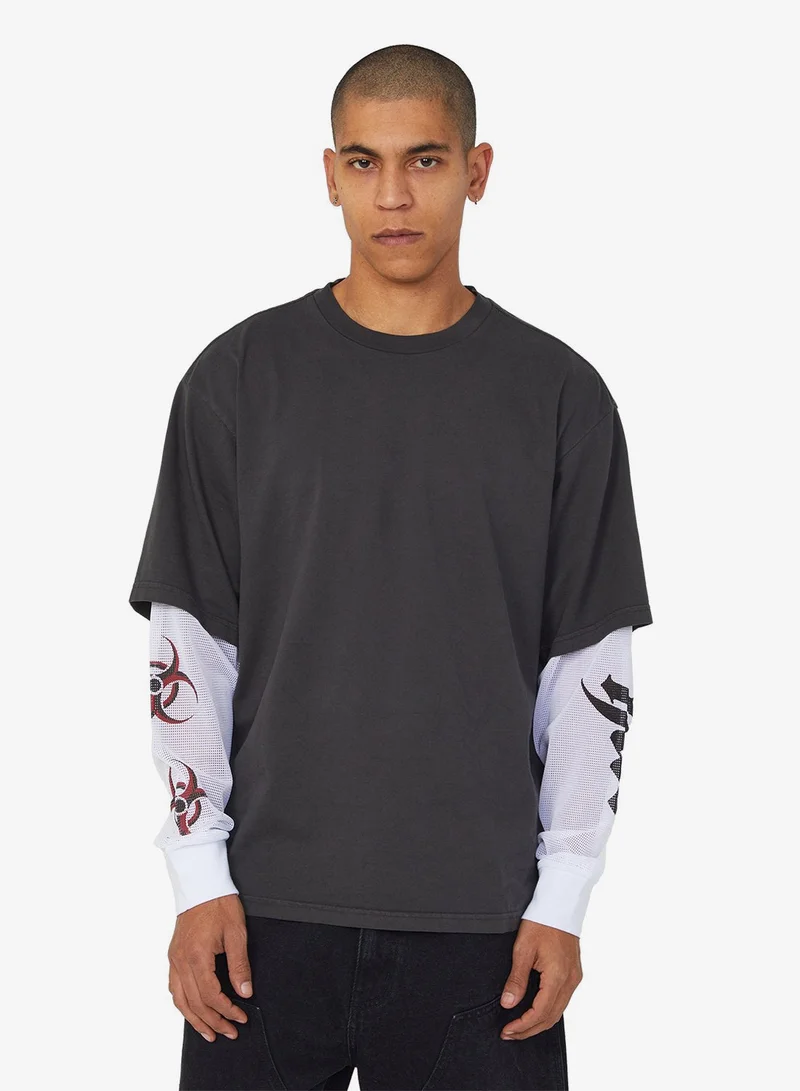 HUF LEON LS DOUBLE LAYER TOP