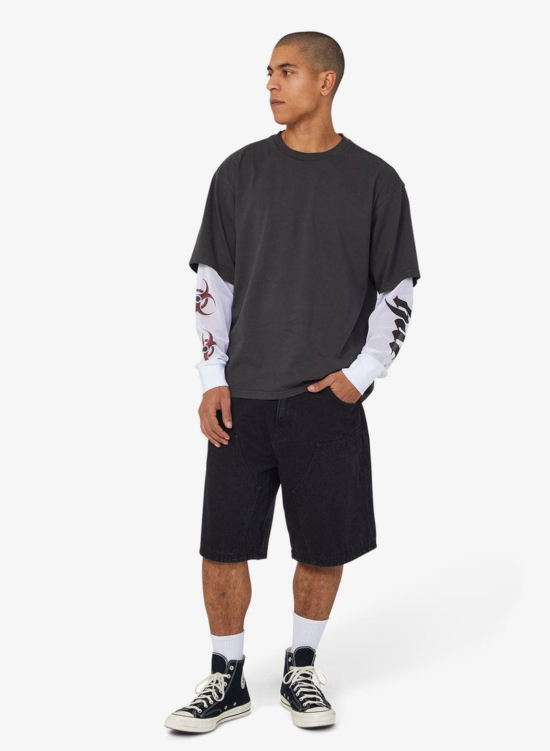 HUF LEON LS DOUBLE LAYER TOP - Image 4