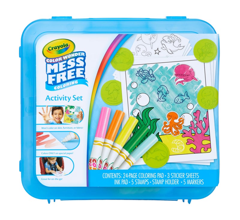 Crayola Color Wonder Mess Free Coloring Activity Set (30+ Pcs), with Markers, Stamps, and Stickers, Gift for Toddlers, 3+ - Image 1