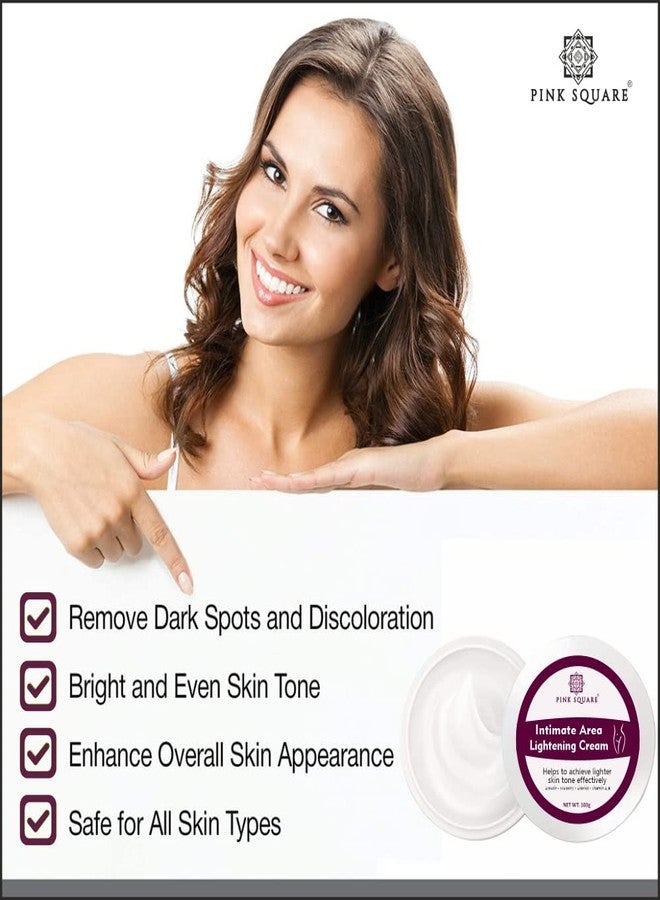 Pink Square Intimate Area Skin Lightening Cream to Remove Dark Patches from Bikini lines, Underarms, Body Private Parts Pack of 1 of 100 grams - Image 2