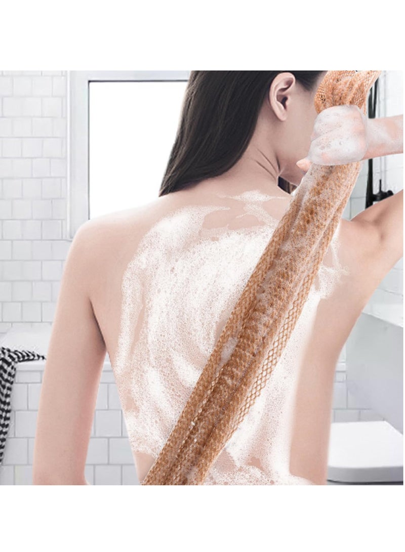 ECVV إسفنجات شبكية أفريقية من ECVV، إسفنجة حمام شبكية طويلة، مناشف تقشير للاستحمام، مقشر للجسم، مقشر للظهر، مقشر للبشرة للاستخدام اليومي، 80 سم - Image 5