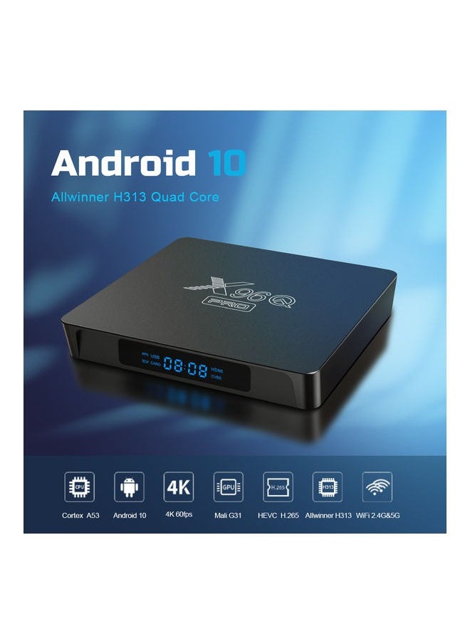 اكس 96 X96Qpro جهاز تلفزيون Android 4K UHD مع ذاكرة وصول عشوائي سعتها 4 جيجابايت وذاكرة قراءة فقط 32 جيجابايت X96Q Pro أسود  - Image 4