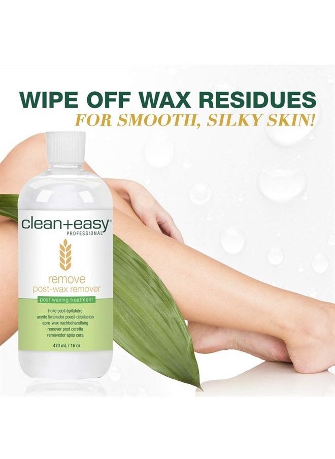 Clean + Easy Remove - After Wax Remover for the Skin with Wheat Germ Oil, Post Waxing Cleanser, 16 oz 