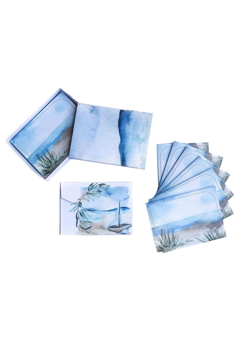 Confetti Confetti! Small Greeting Note Cards w/Envelopes & Stickers (Pack of 10), Nautical Theme, Boat, For Mothers Day, Valentines Day, All Occasions - 3" x 4.2" Note Cards  - Image 3