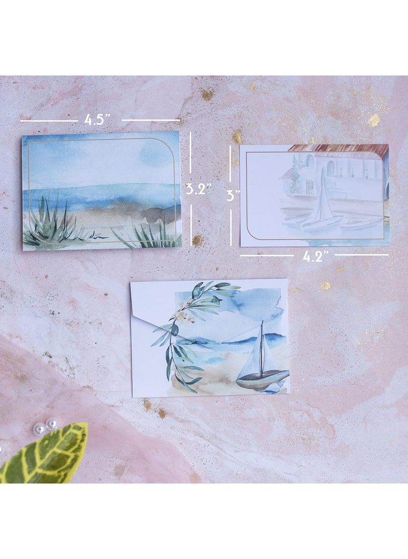 Confetti Confetti! Small Greeting Note Cards w/Envelopes & Stickers (Pack of 10), Nautical Theme, Boat, For Mothers Day, Valentines Day, All Occasions - 3" x 4.2" Note Cards  - Image 2