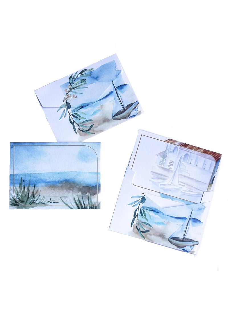 Confetti Confetti! Small Greeting Note Cards w/Envelopes & Stickers (Pack of 10), Nautical Theme, Boat, For Mothers Day, Valentines Day, All Occasions - 3" x 4.2" Note Cards  - Image 4