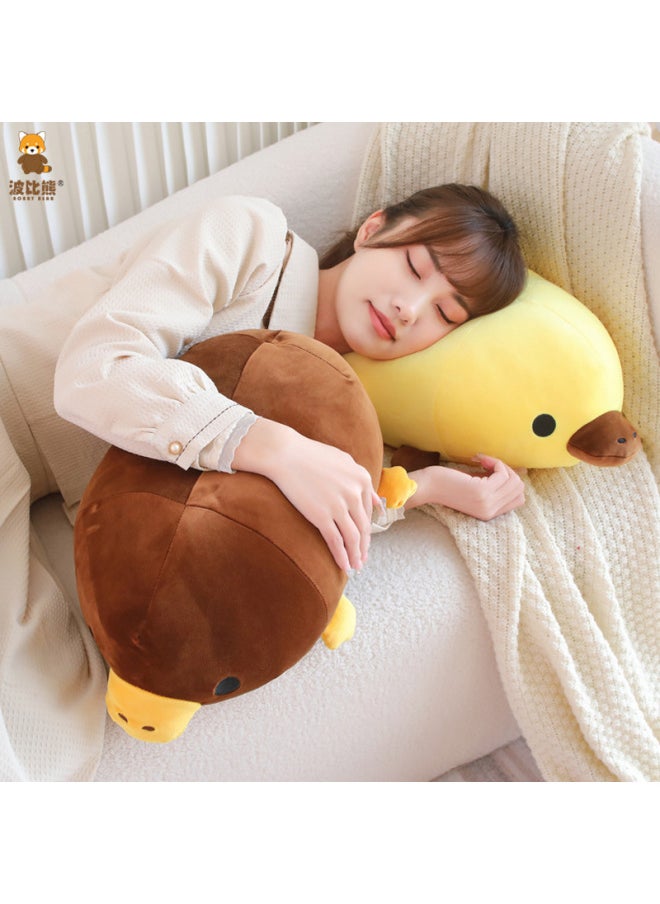 Bobi Bear Creative Soft Down Cotton Lying Posture Platypus Plush Toy Doll Pillow Large Grasping Doll-Specification:Yellow Down Cotton Lying Platypus-Color:The Small Size Is 45cm Long (35cm Without Tail), 20cm Wide, 17cm High And 0.3kg
