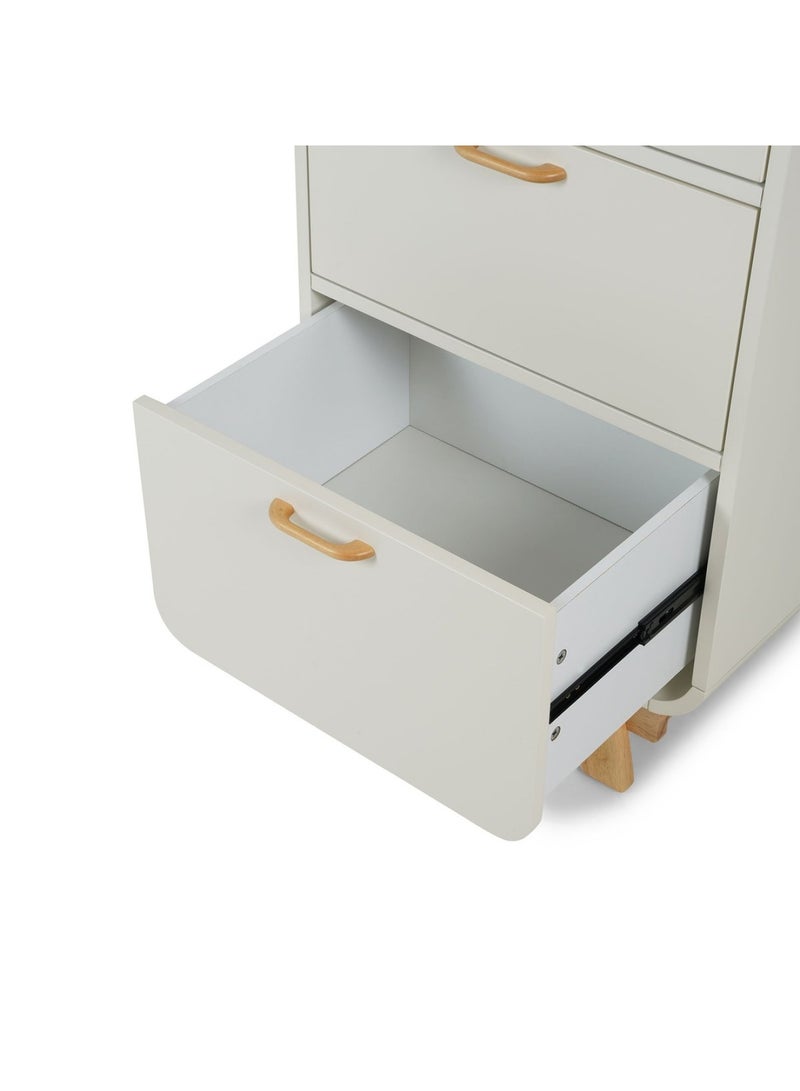 Pan Home ARCEL - 3 DRAWERS CHEST OF DRAWERS-SOLID RUBBER WOOD-WHITE AND NATURAL "  - Image 4